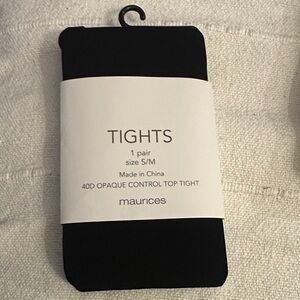 Maurices Black Opaque Control Top Tights